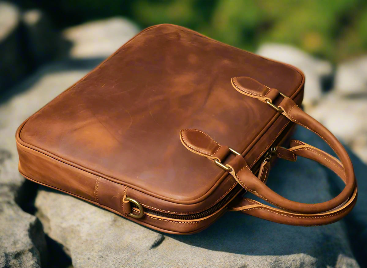 Genuine Leather Briefcase for Men | Work & Travel