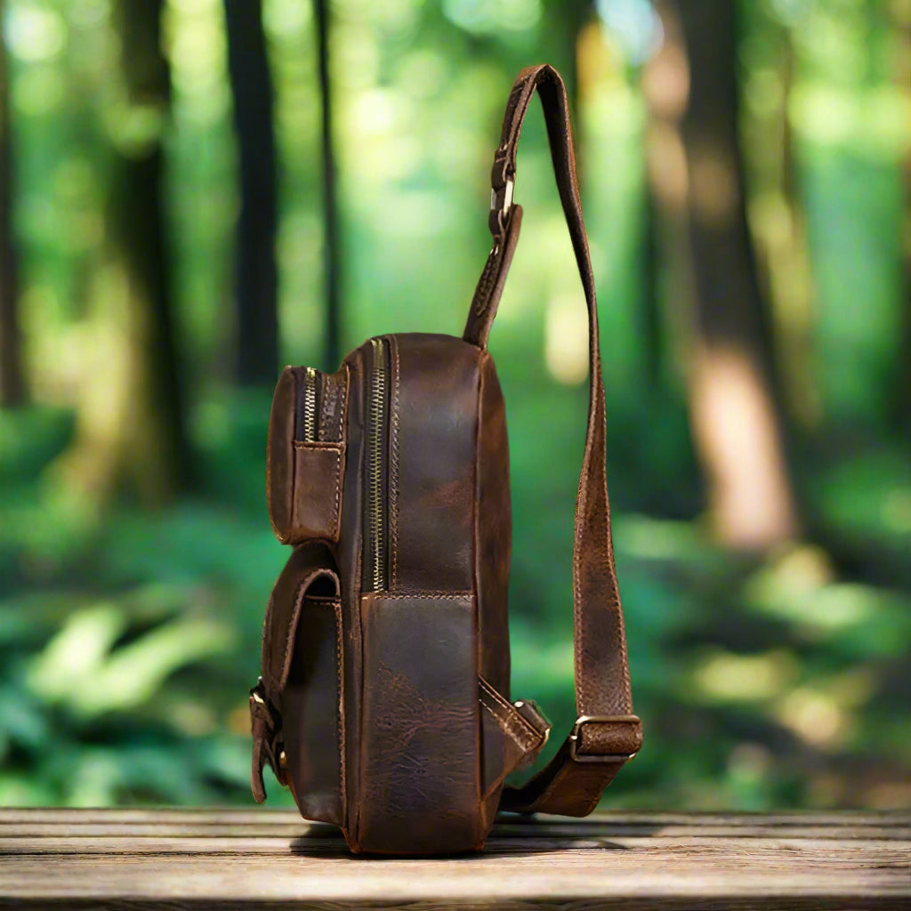 Men’s Leather Sling Bag | Travel