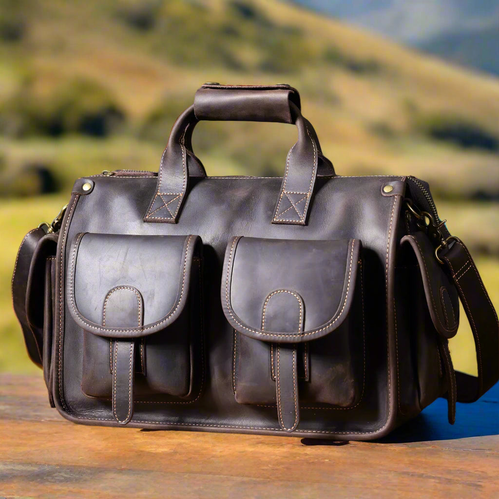 Premium Leather Briefcase/15 inch Laptop Bag |  Work & Business