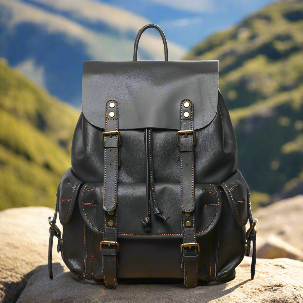 Large Capacity Genuine Leather Backpack | Travel & Work