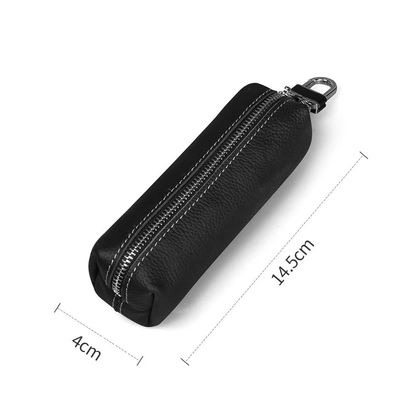 Genuine Leather Barrel Shape Key Wallet | Travel & Everyday Use