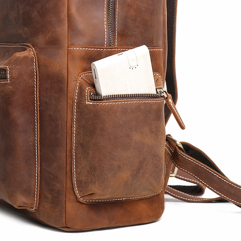 15 inch Laptop Leather Backpack | Office, Study, & Travel