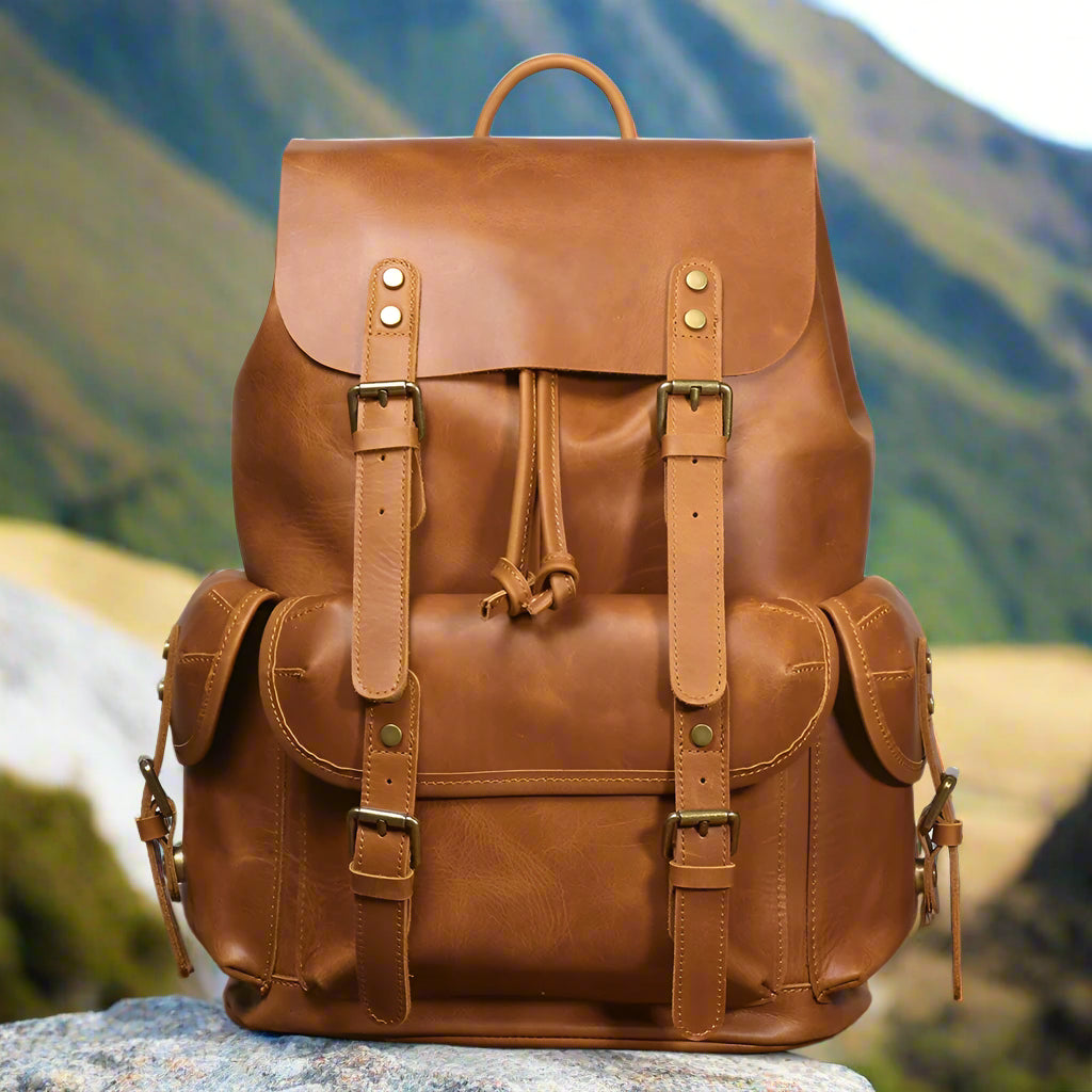 Large Capacity Genuine Leather Backpack | Travel & Work