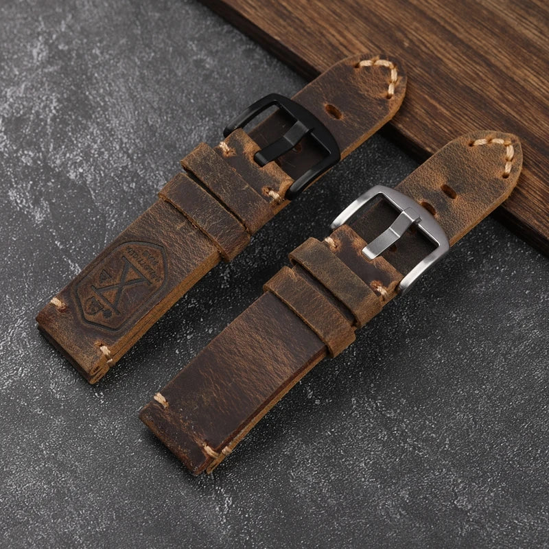 Genuine Leather Watch Band – Unisex Fit with Tools Included