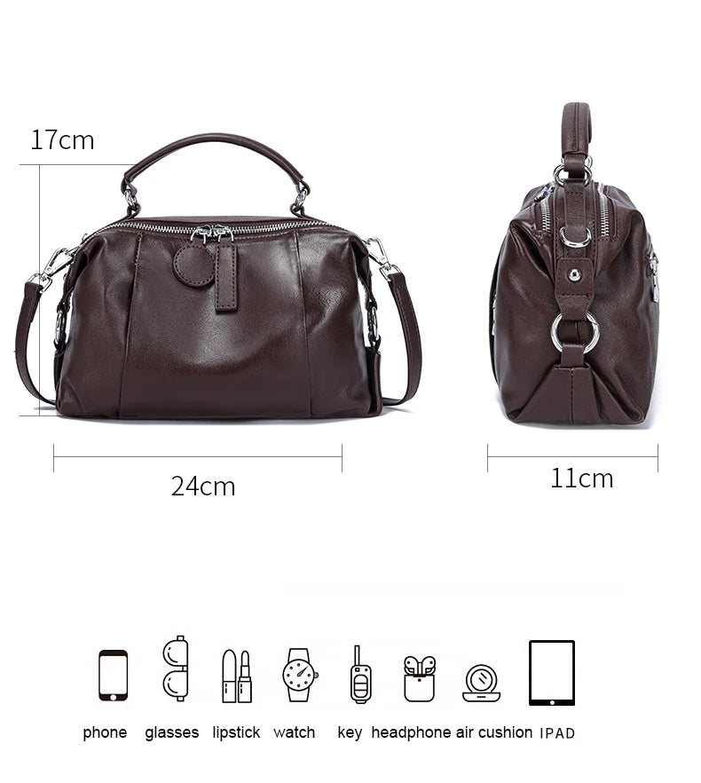 Women’s Genuine Leather Satchel | Casual & Travel