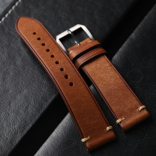 Elegant Genuine Leather Watchband – Stainless Steel Buckle