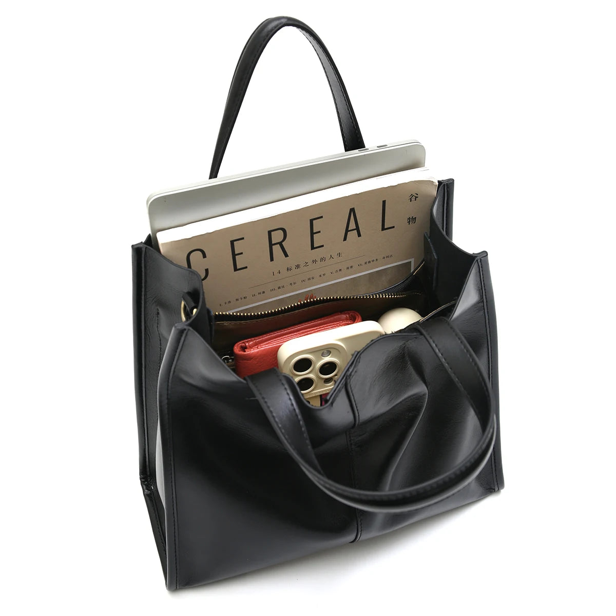 Soft & Durable Women’s Genuine Leather Tote – Organized & Stylish