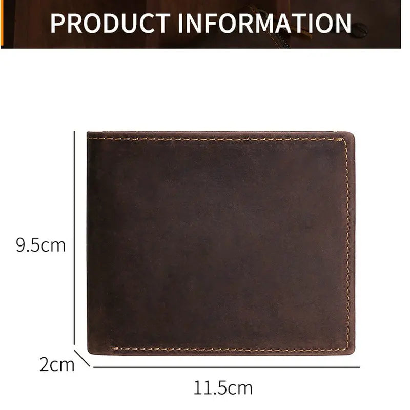Men’s Genuine Leather Wallet – Compact & Vintage Look