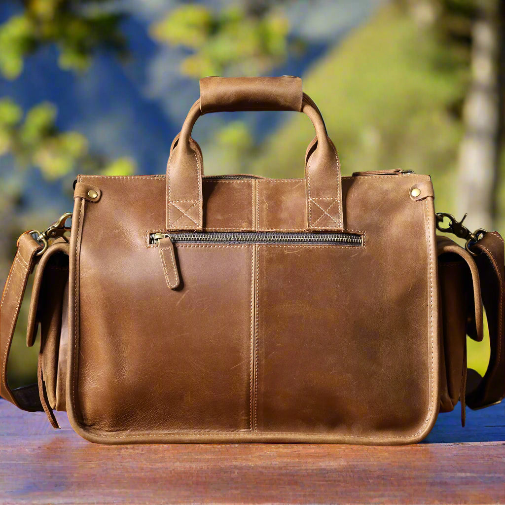 Premium Leather Briefcase/15 inch Laptop Bag |  Work & Business