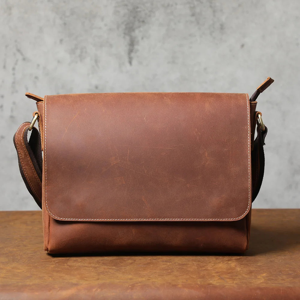 Luxury Leather Box Shoulder Bag – Unisex Minimalist Design