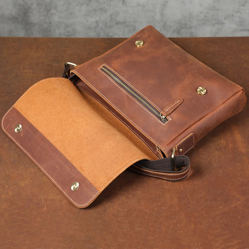 Luxury Leather Box Shoulder Bag – Unisex Minimalist Design