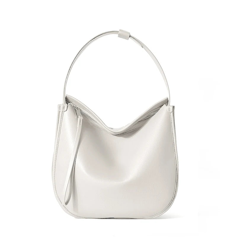 Genuine Cowhide Shoulder Bag – Classic Hobo Style for Women