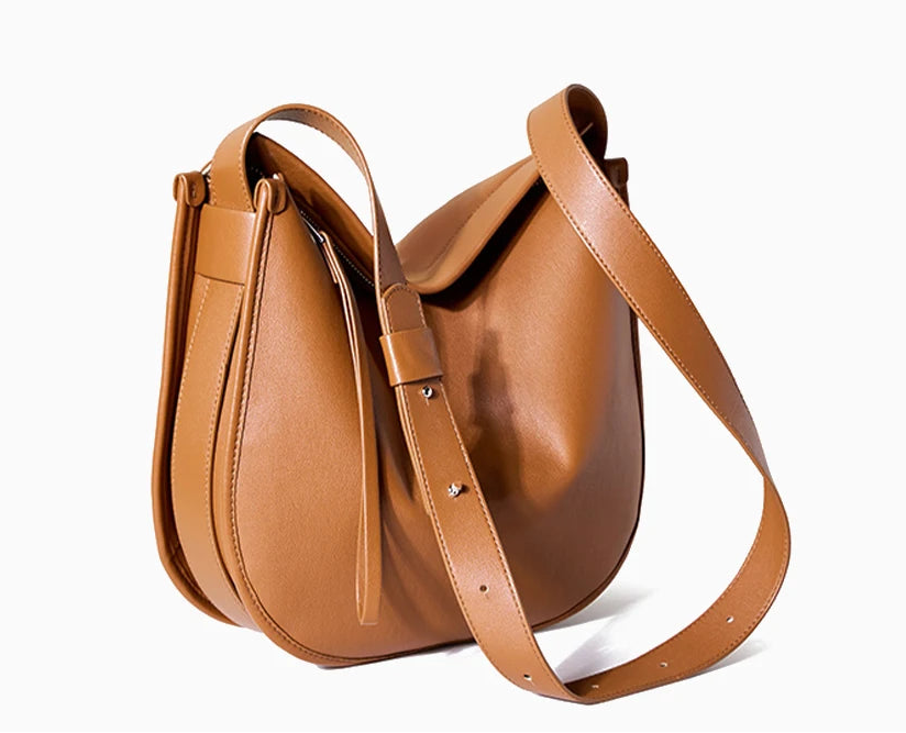 Genuine Cowhide Shoulder Bag – Classic Hobo Style for Women