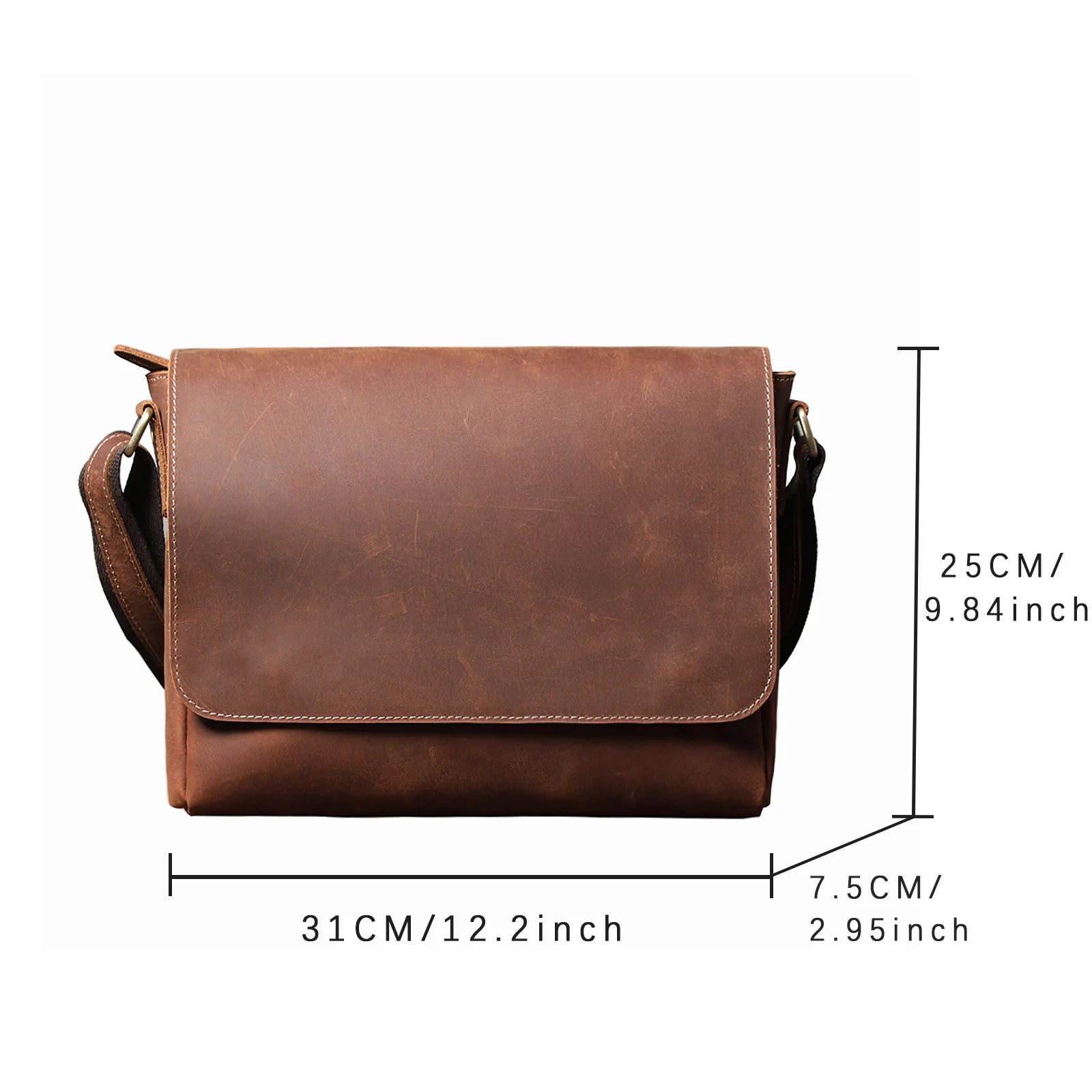 Luxury Leather Box Shoulder Bag | Work & Travel