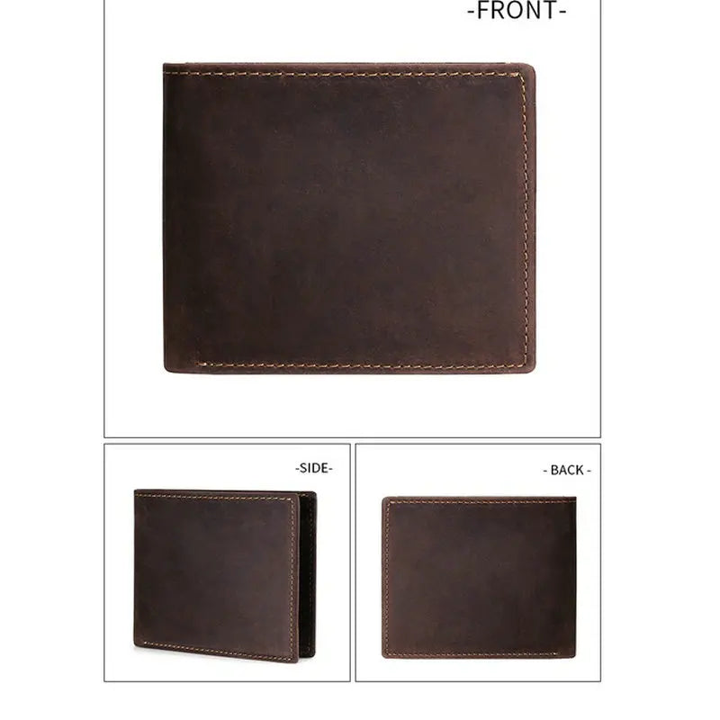 Men’s Genuine Leather Wallet – Compact & Vintage Look