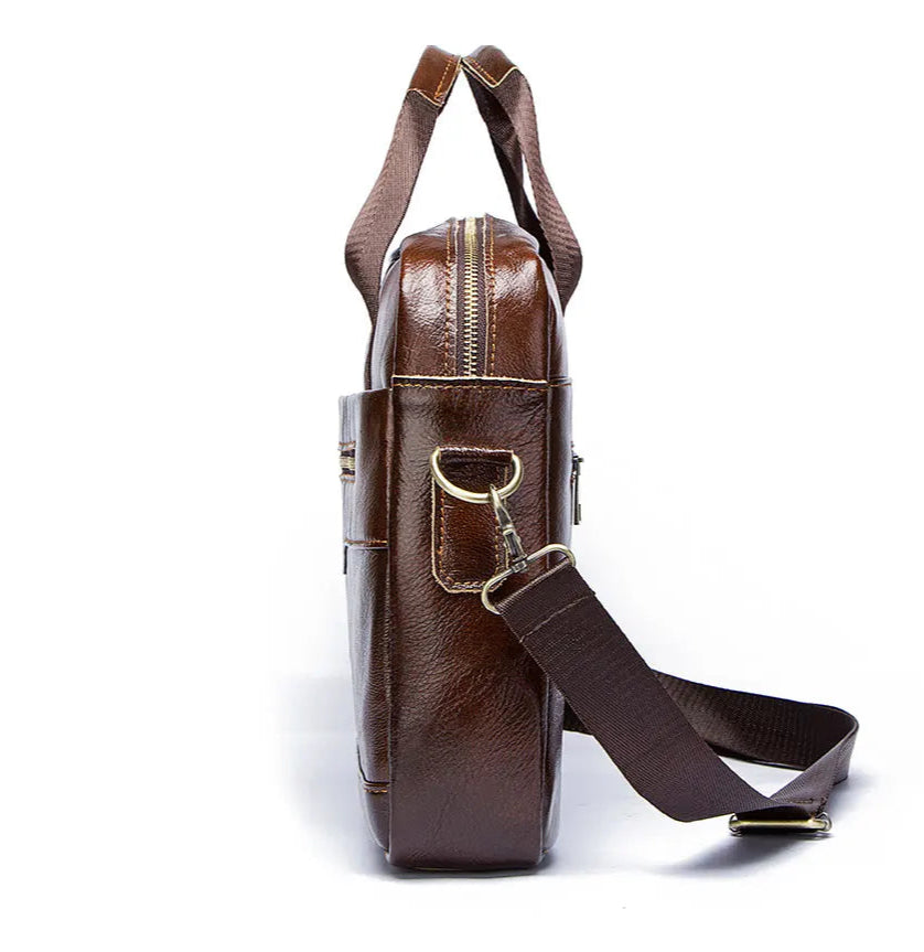 Genuine Cowhide Leather Briefcase – Professional Business Bag