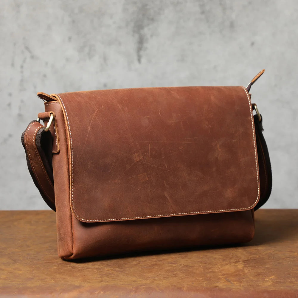 Luxury Leather Box Shoulder Bag – Unisex Minimalist Design