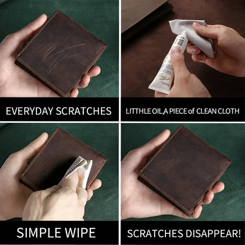 Men’s Genuine Leather Wallet – Compact & Vintage Look