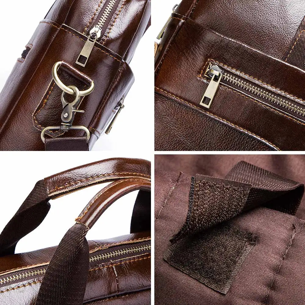 Genuine Cowhide Leather Briefcase – Professional Business Bag