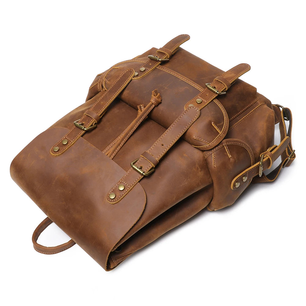 Large Capacity Genuine Leather Backpack | Travel & Work