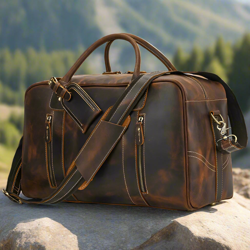 Spacious Genuine Leather Weekender Bag | Travel