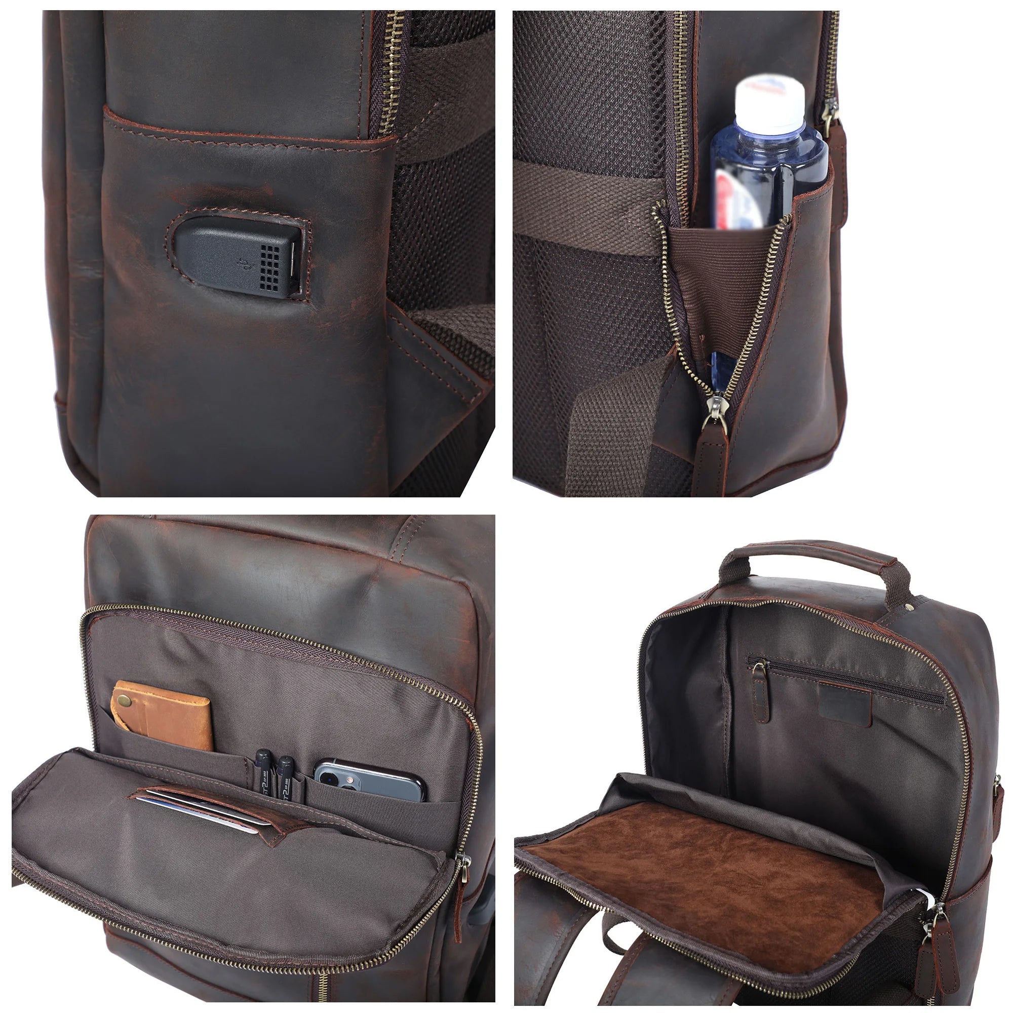 Structured Premium Cowhide Backpack | Travel & Everyday Use
