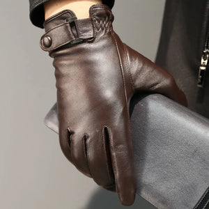Men’s Genuine Sheepskin Leather Gloves – Fleece-Lined & Winter-Ready