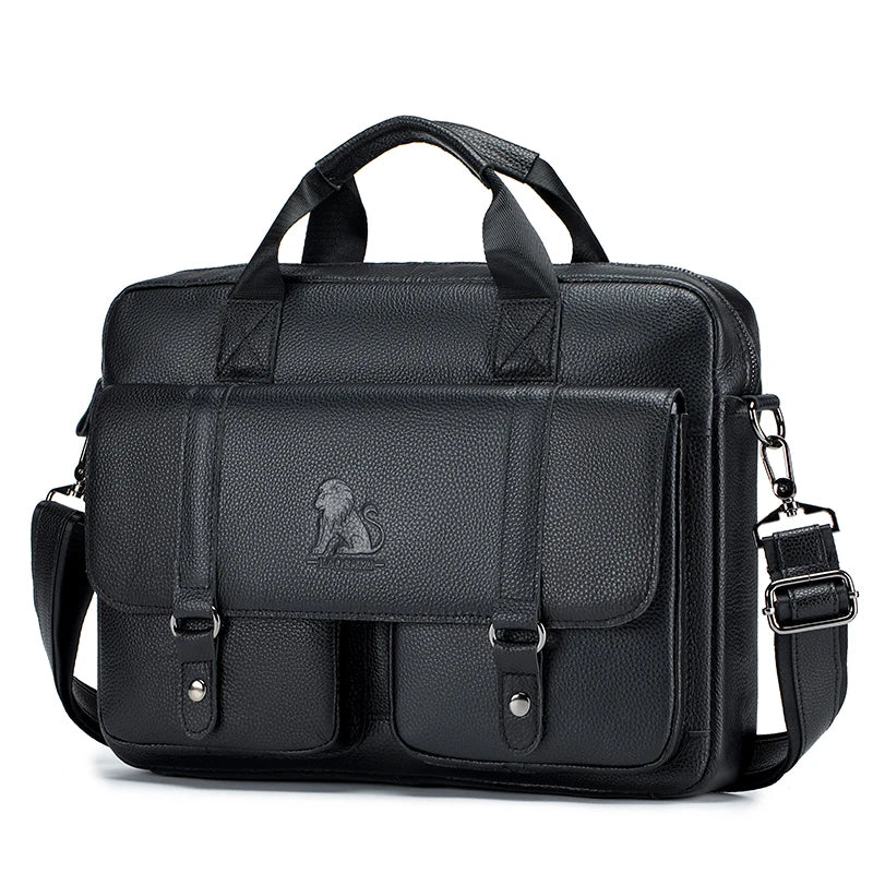 Organized Genuine Leather Briefcase | Business Bag with Laptop Slot
