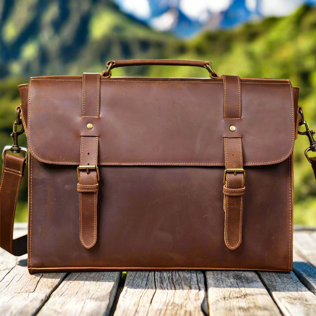 Executive Style Premium Leather Briefcase | Work & Office
