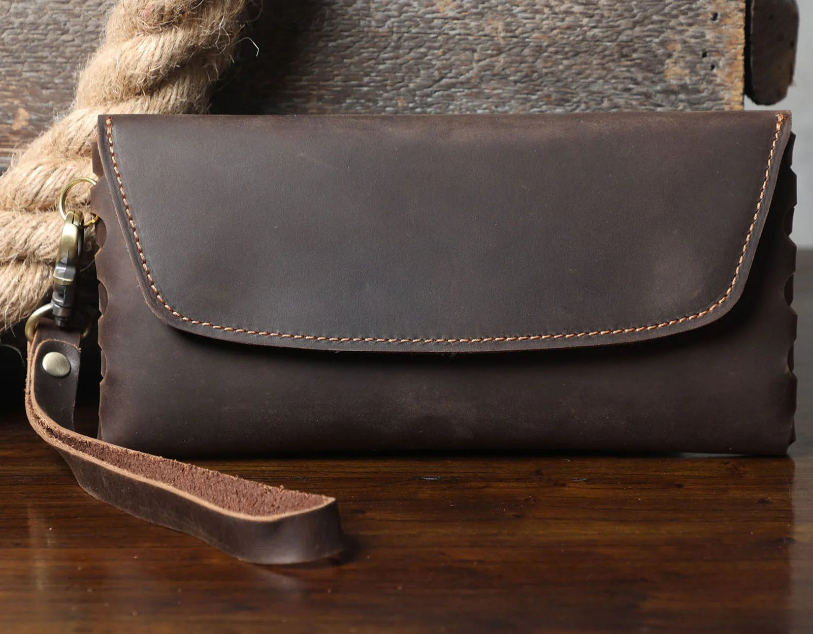 Genuine Cowhide Long Wallet – Slim, Stylish & Spacious
