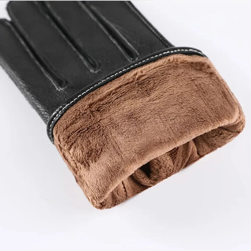Men’s Genuine Sheepskin Leather Gloves – Fleece-Lined & Winter-Ready