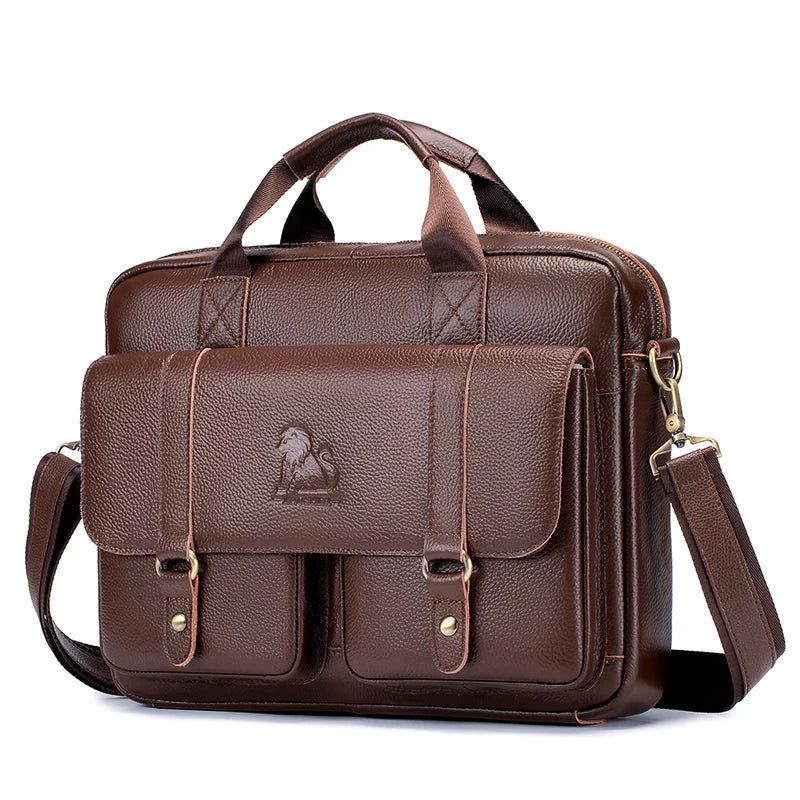 Organized Genuine Leather Briefcase | Business Bag with Laptop Slot