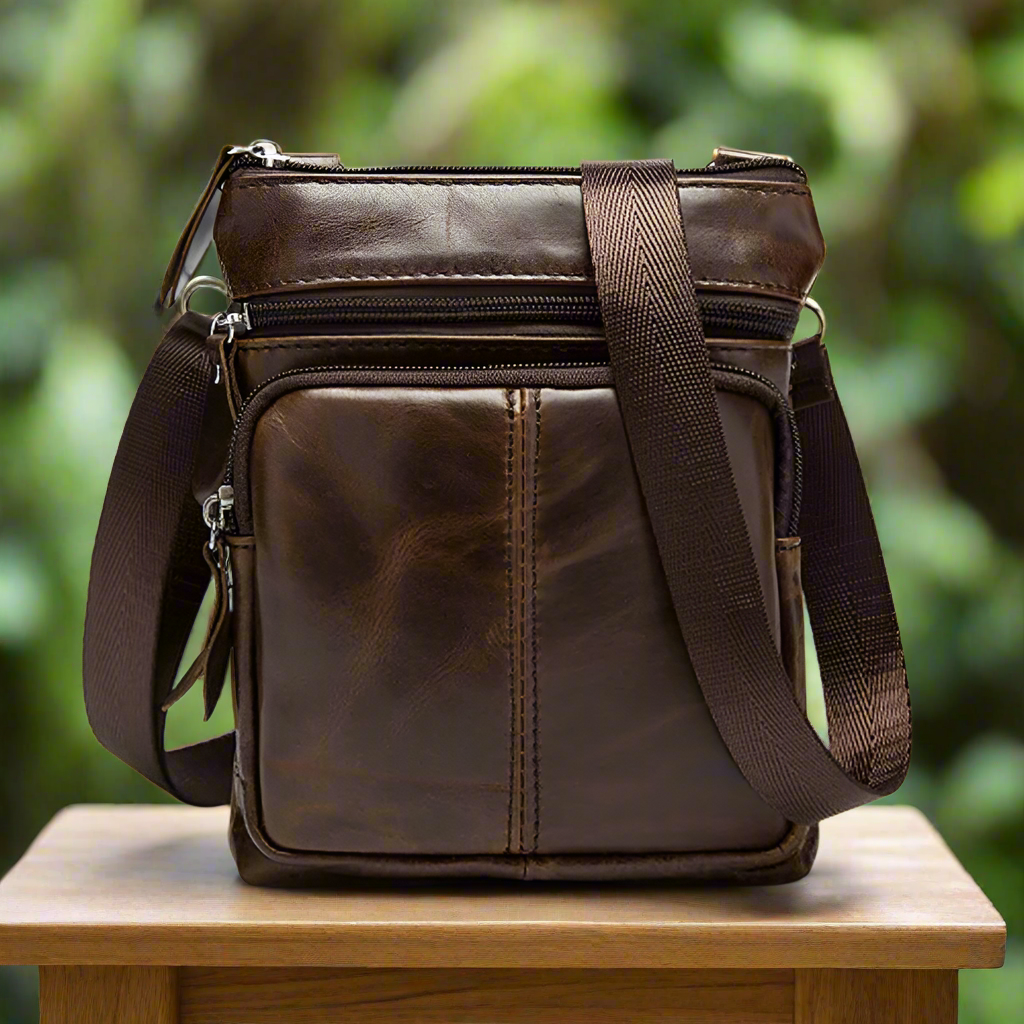 Genuine Leather Classic Crossbody Bag | Travel & Casual