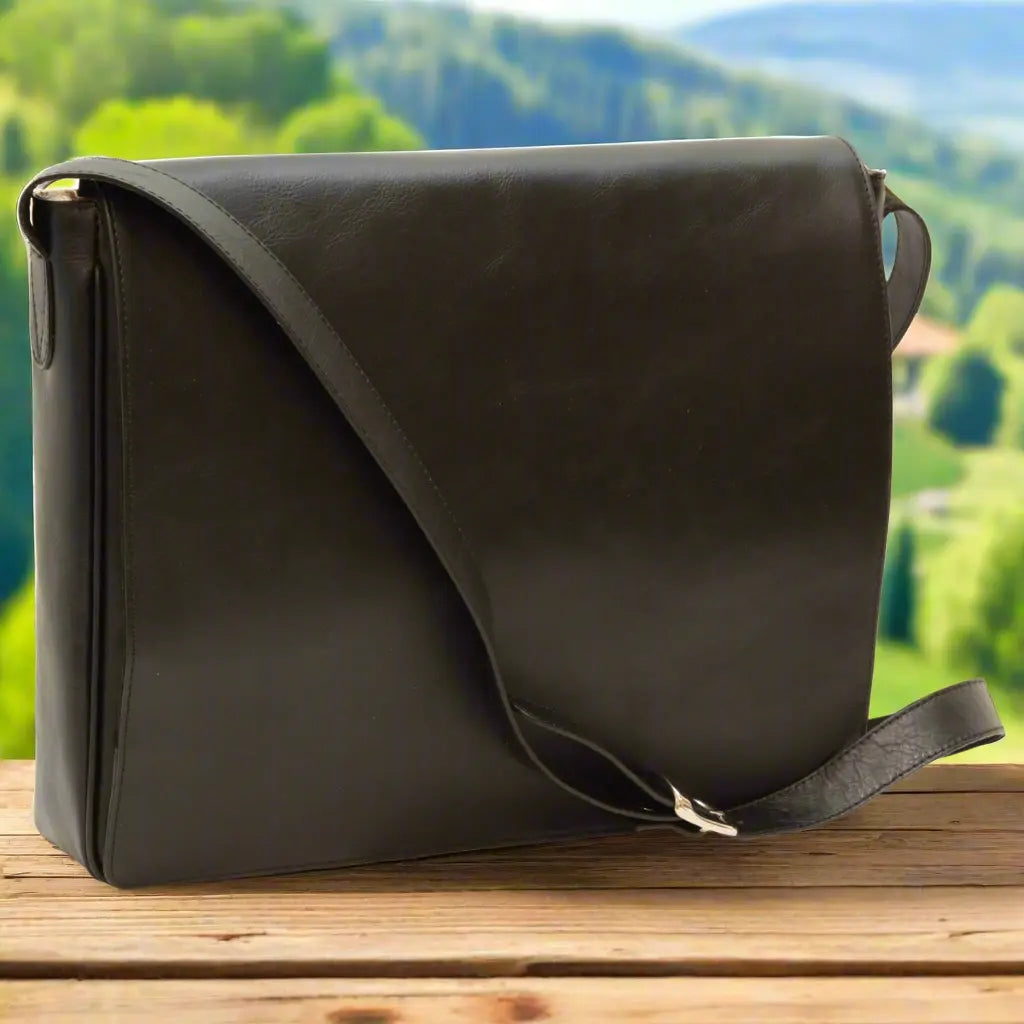 Cowhide Leather Messenger Bag | Travel & Everyday Use