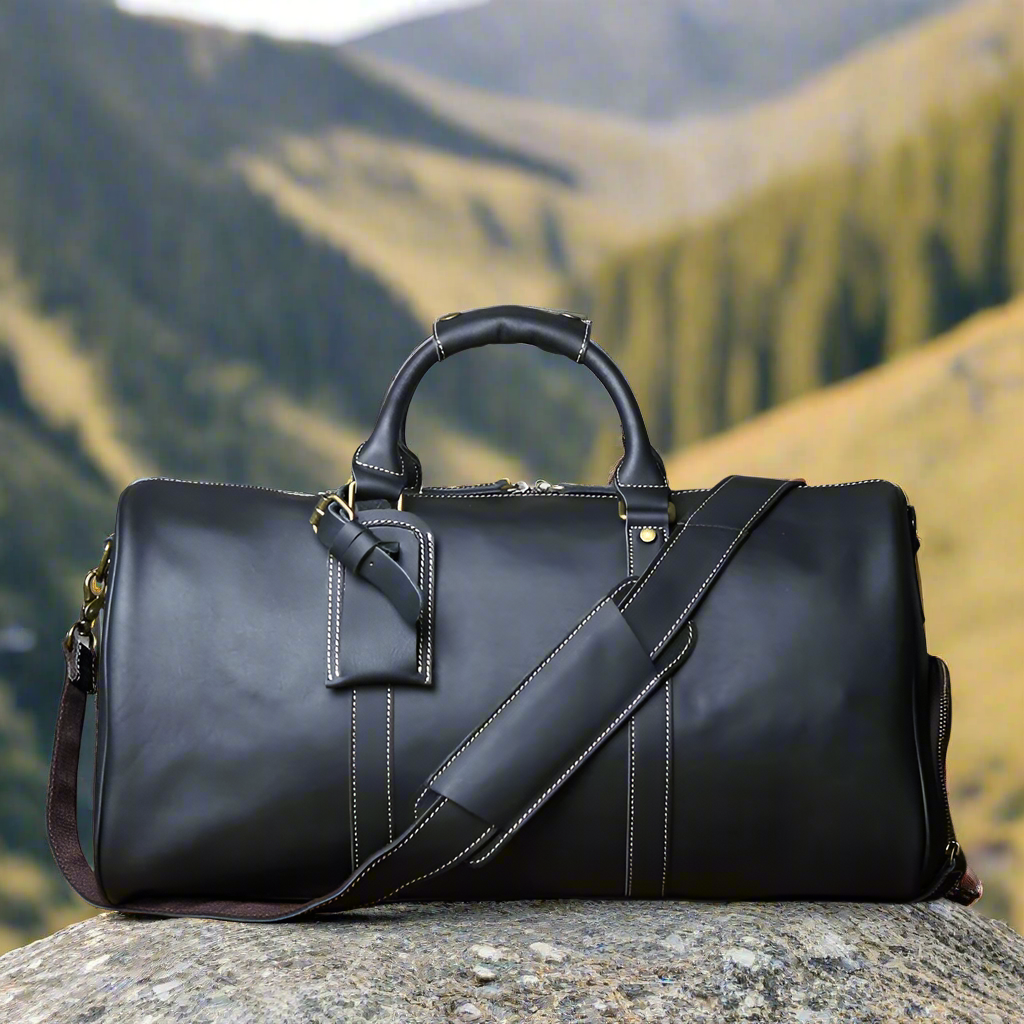 Men’s Full-Grain Leather Duffle Bag | Travel & Gym