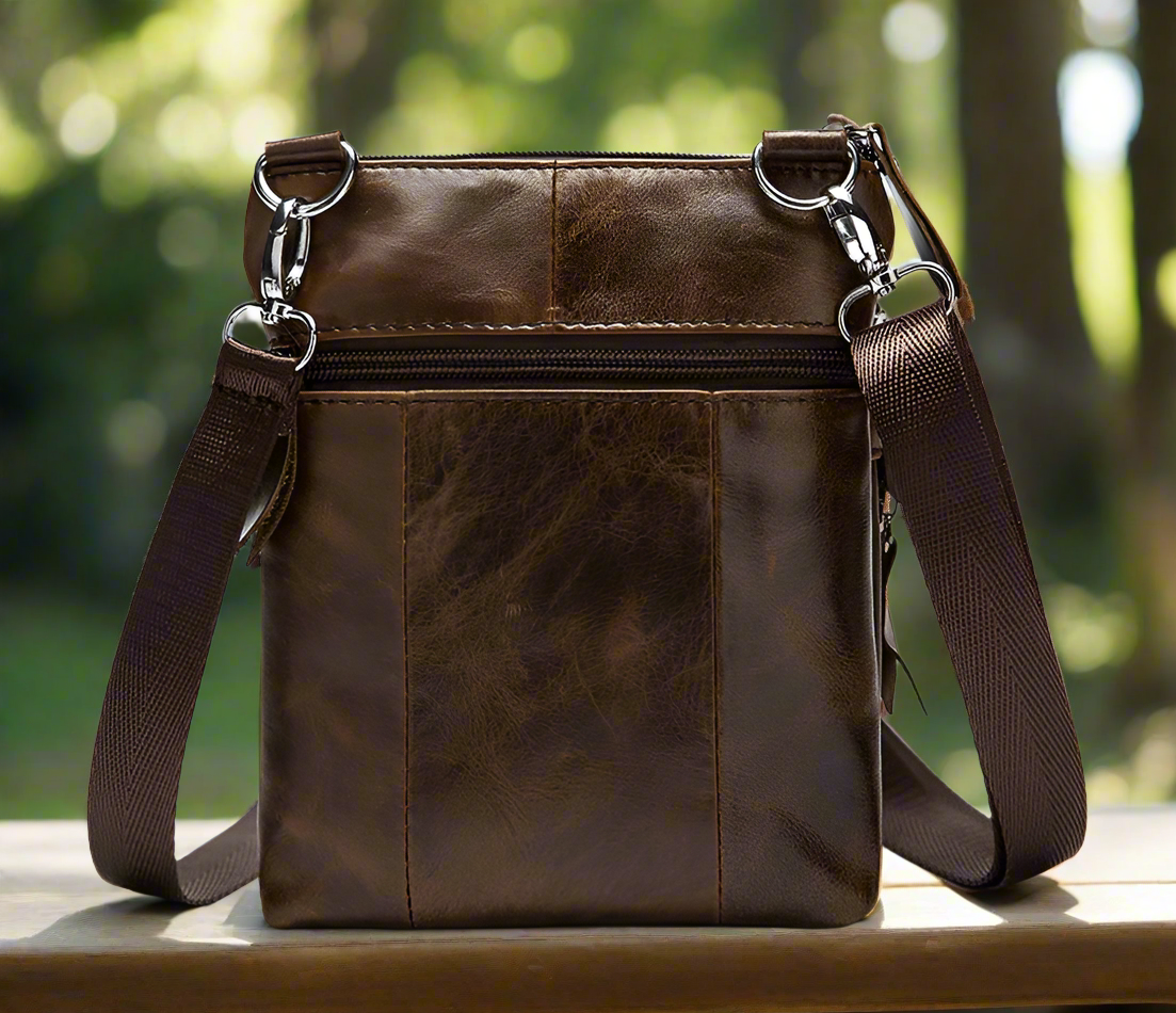 Genuine Leather Classic Crossbody Bag | Travel & Casual