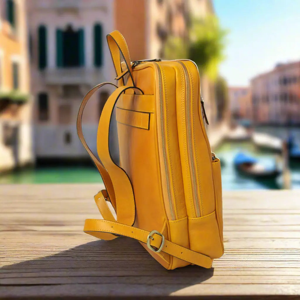 Leather Backpack with Backside Troller Strap | Travel & Work