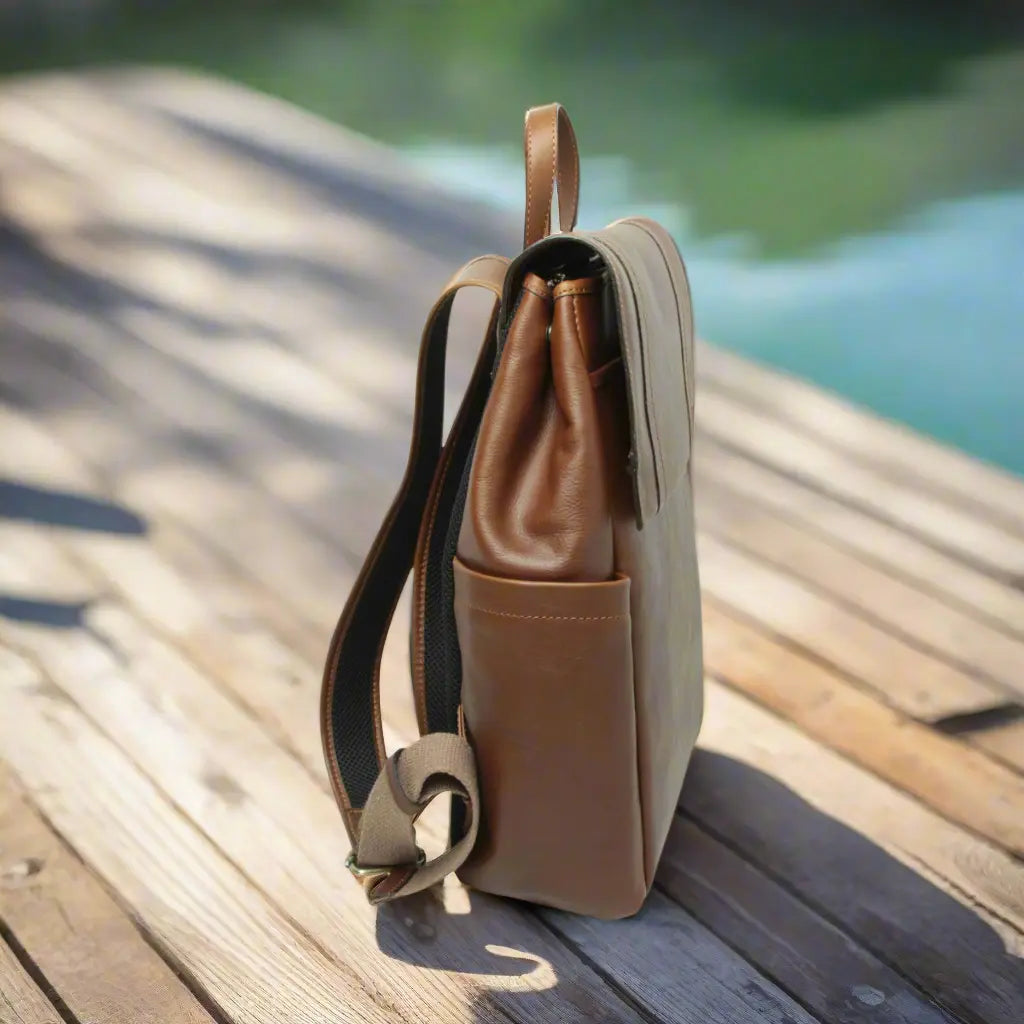 Leather laptop backpack | Work & Travel