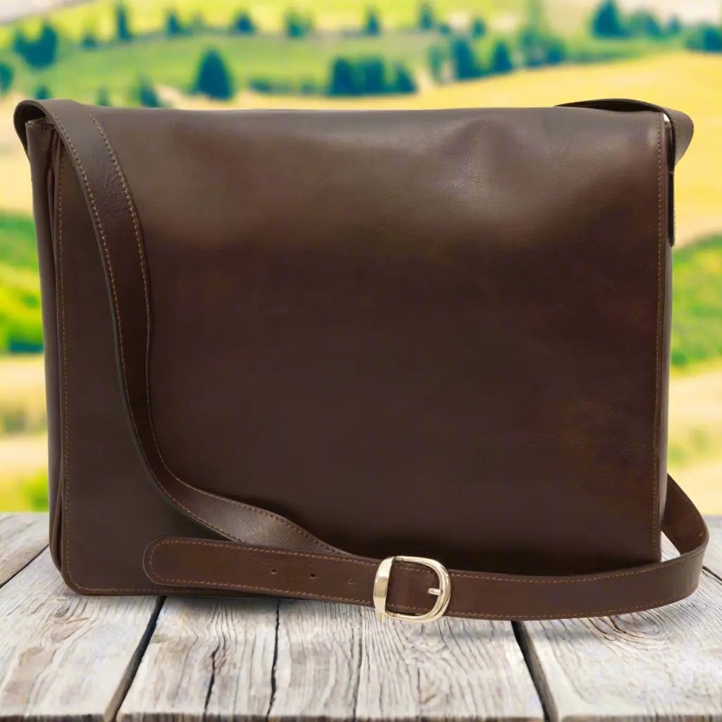Cowhide Leather Messenger Bag | Travel & Everyday Use
