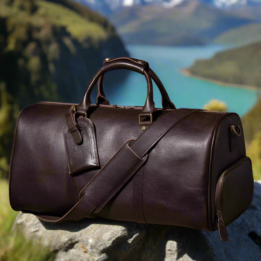 Full-Grain Genuine Leather Duffle Bag | Gym & Travel