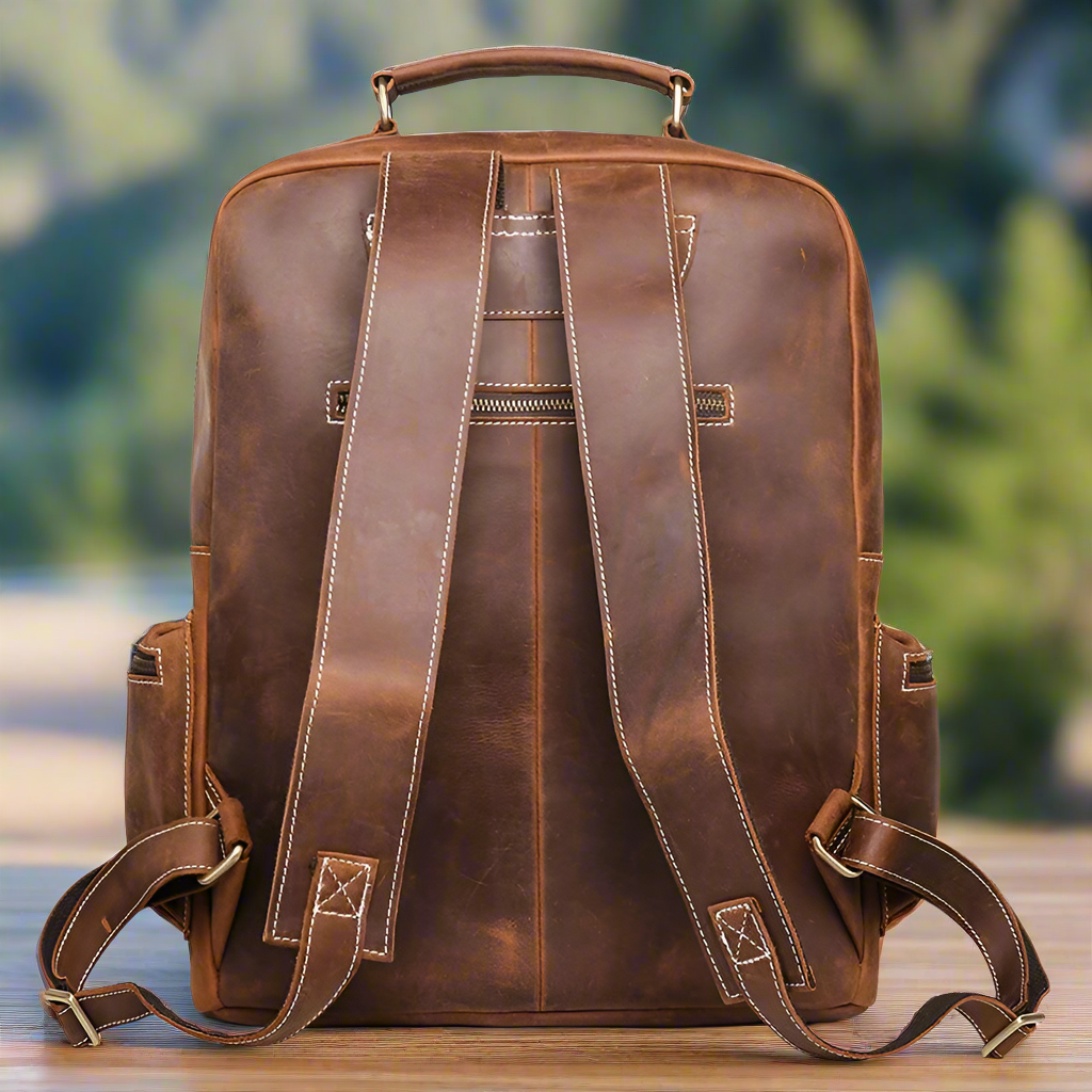15 inch Laptop Leather Backpack | Office, Study, & Travel