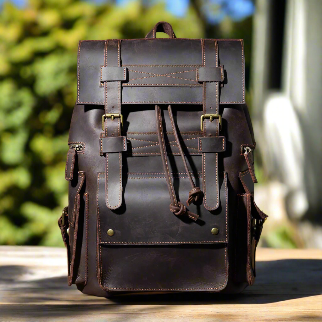 Fashion-Forward Premium Cowhide Daypack | Travel & Daily Use