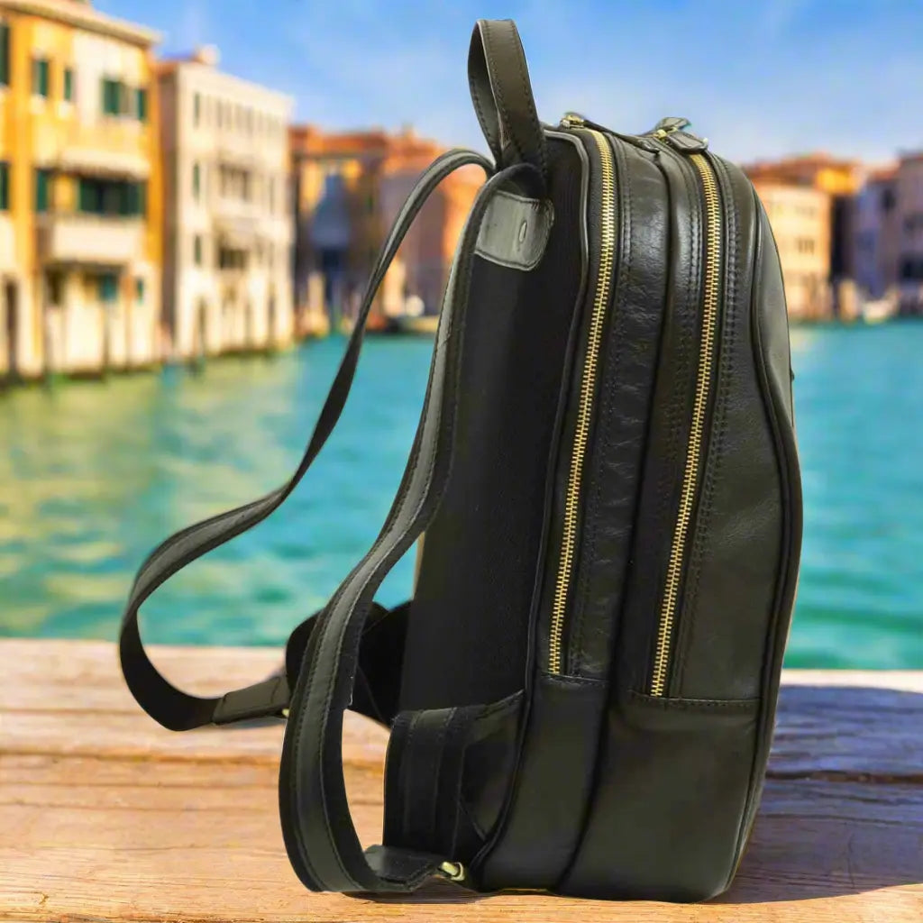 Soft Calfskin Leather Laptop Backpack | Travel & Work