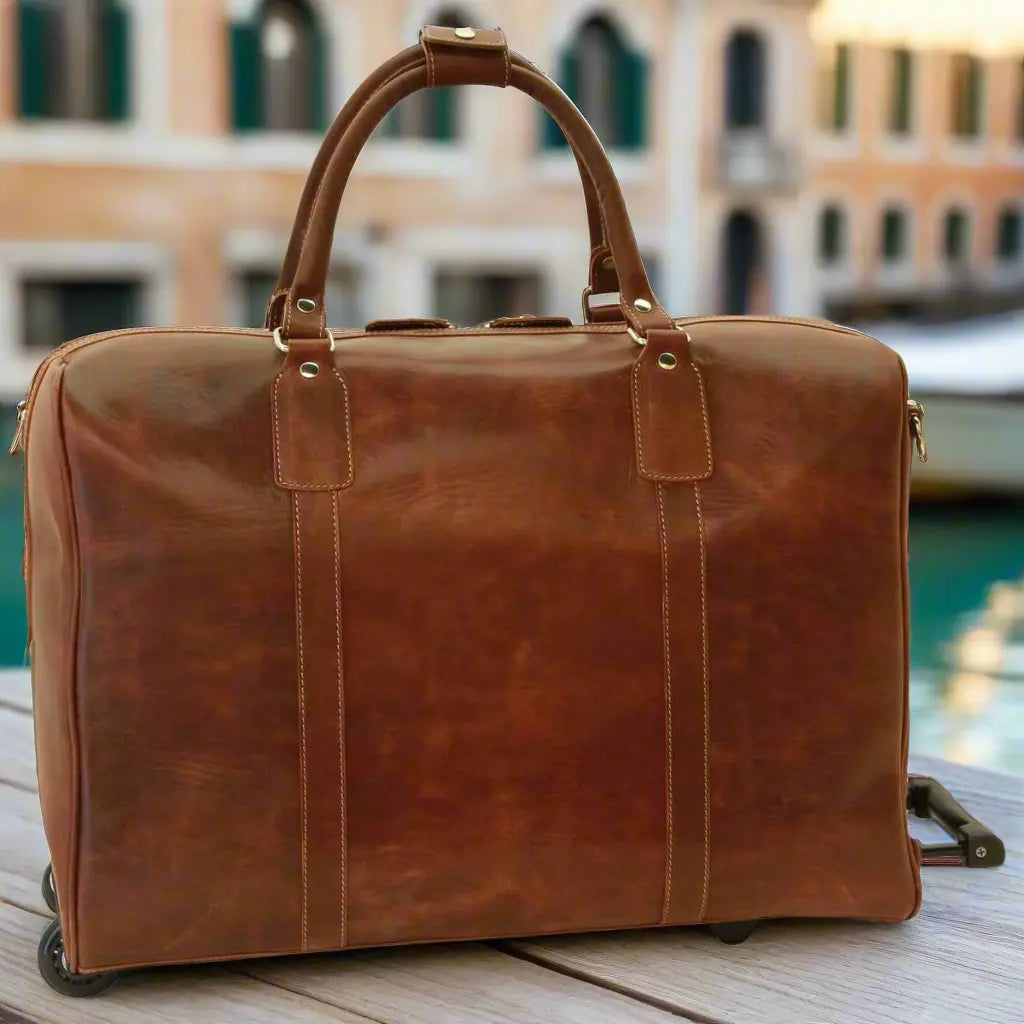 Oiled Calfskin Leather Duffel Bag | Travel & Business