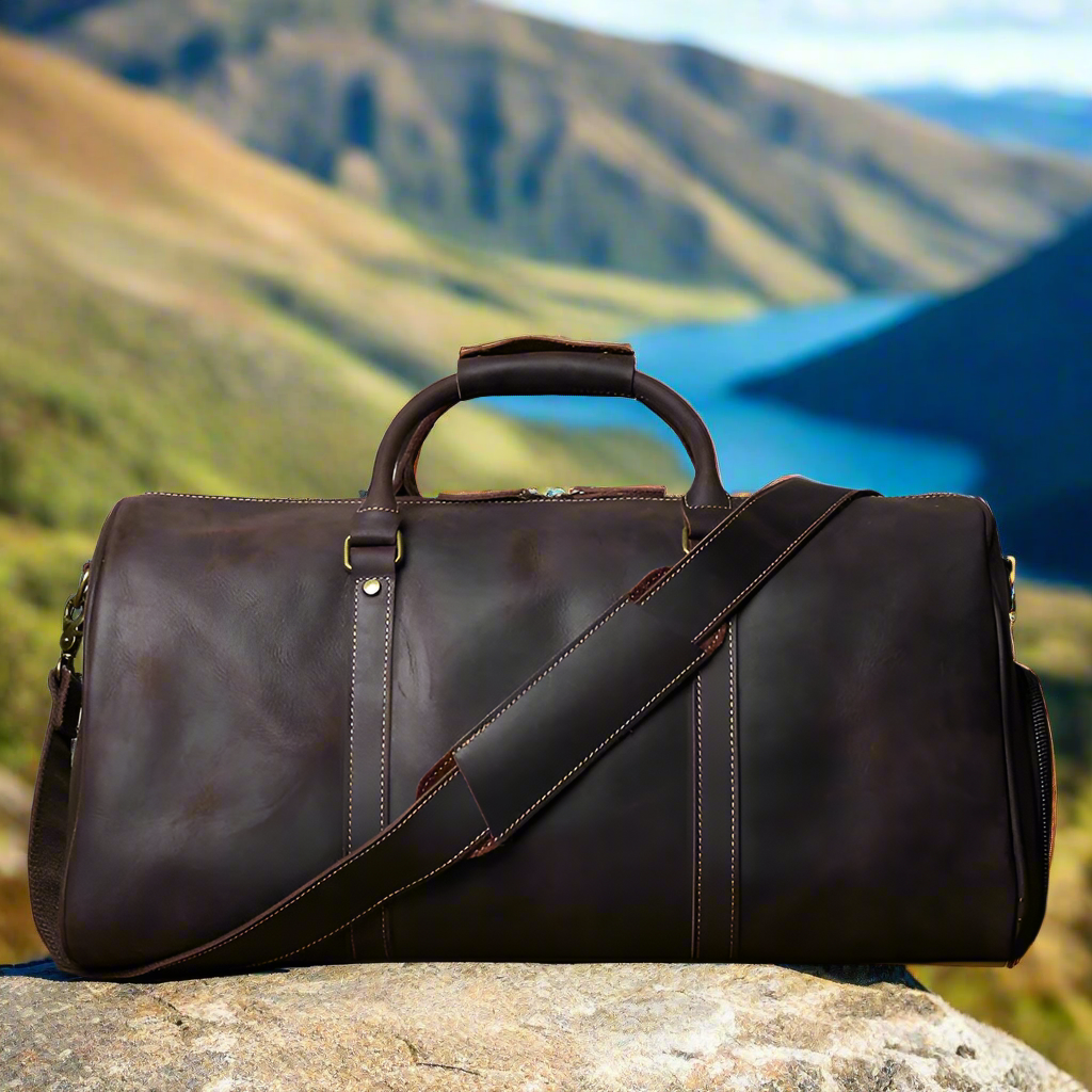 Men’s Full-Grain Leather Duffle Bag | Travel & Gym