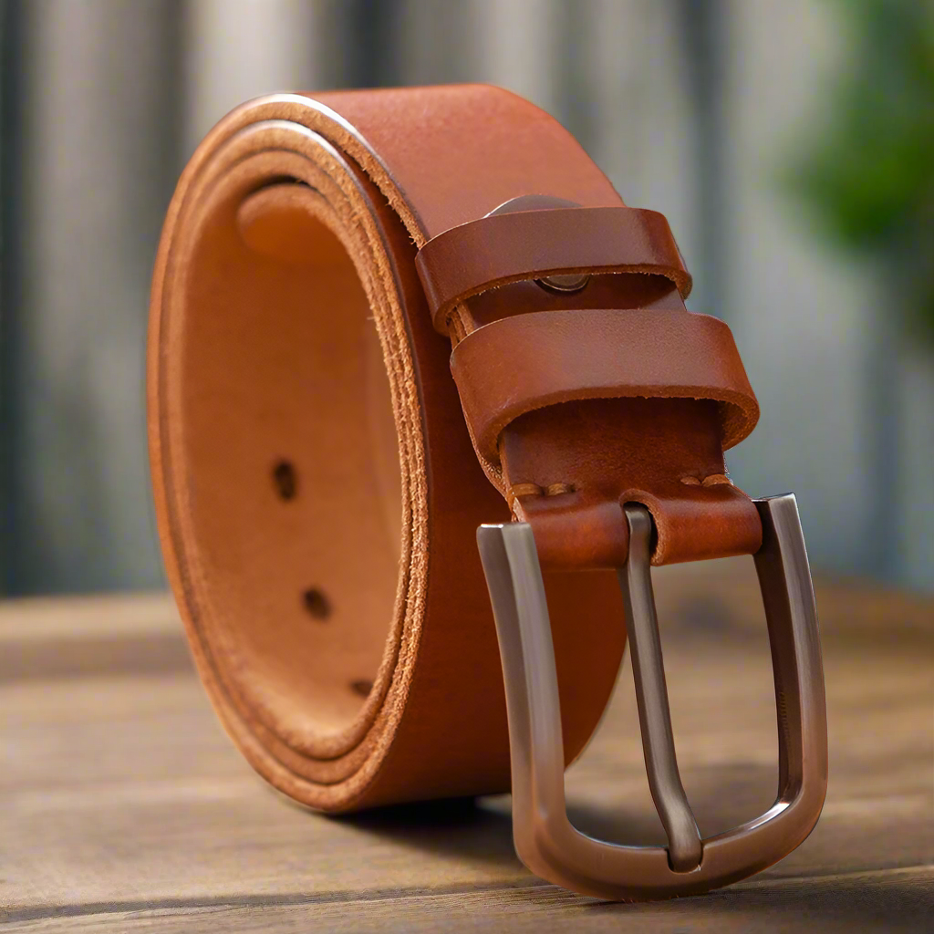 Luxury Top Cowhide Genuine Leather Belt – Durable Vintage Style for Men