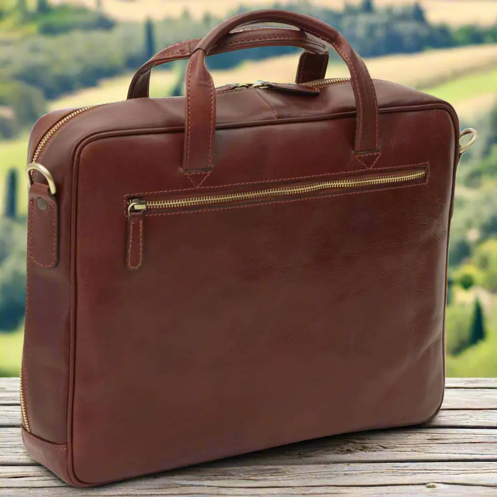 Leather Briefcase with Zip Closure | Office & Work