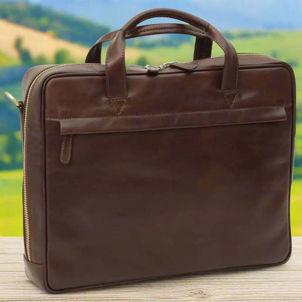 Leather Briefcase with Zip Closure | Office & Work