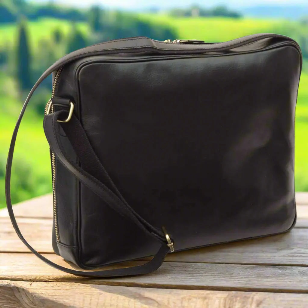 Large Leather Bag with Zip Closures | Travel & Everyday Use
