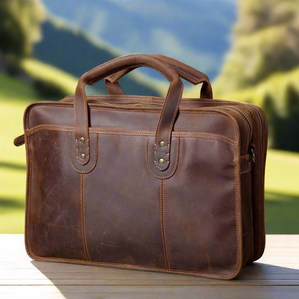 Full-Grain Leather Business Briefcase | Work & Travel
